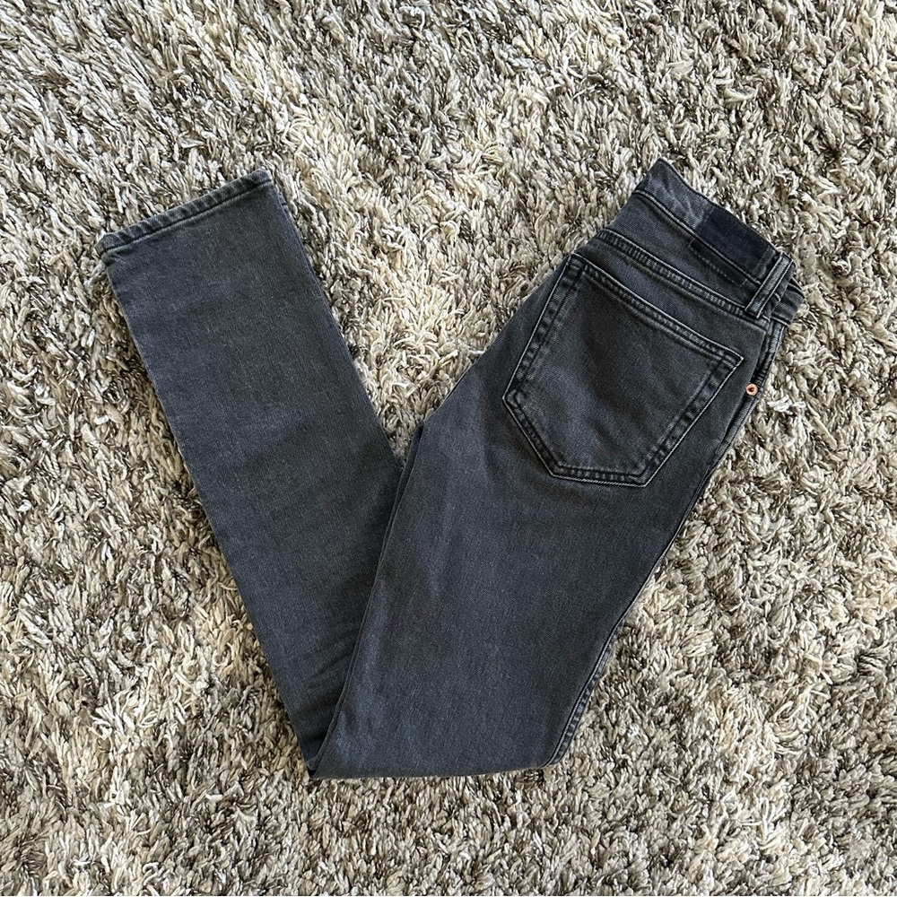 ZARA Slim Full Length Washed Black/Gray Jeans